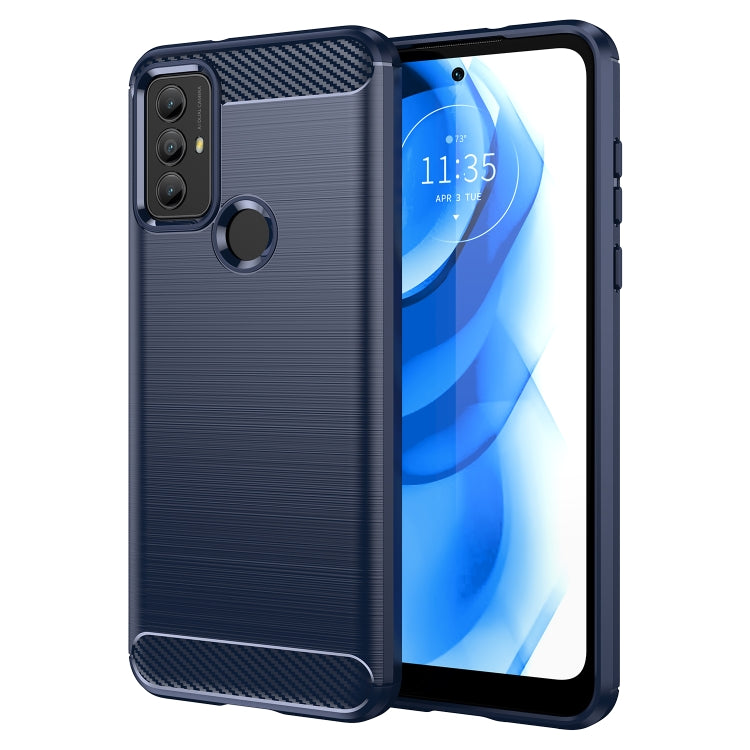 Per Motorola Moto G Play 2023 Custodia per telefono TPU in fibra di carbonio con trama spazzolata, For Motorola Moto G Play 2023