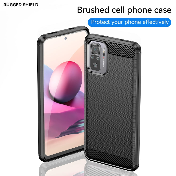 Per Xiaomi Poco M5s Custodia per telefono TPU in fibra di carbonio con trama spazzolata, For Xiaomi Poco M5s
