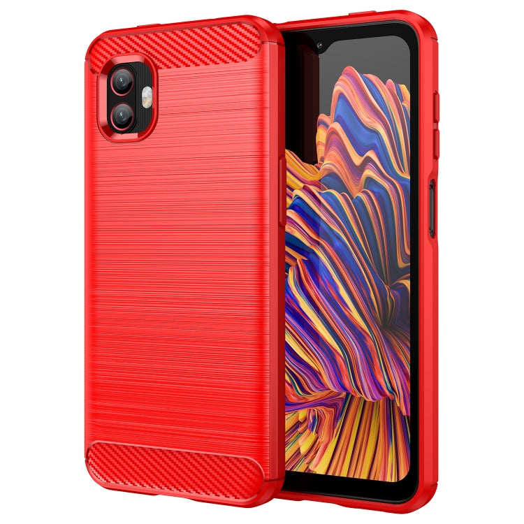 Per Samsung Galaxy Xcover6 Pro Custodia per telefono TPU in fibra di carbonio con trama spazzolata, For Samsung Galaxy Xcover6 Pro