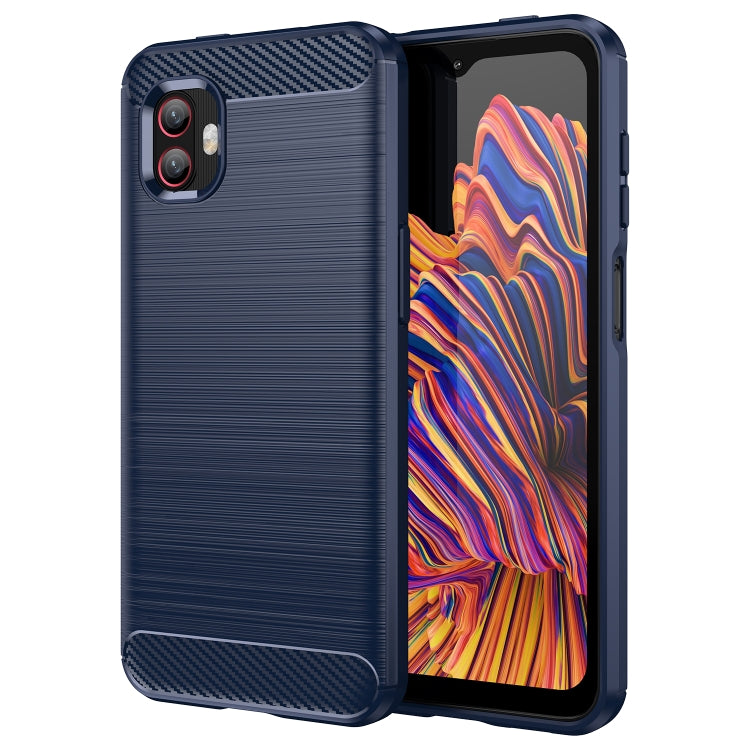 Per Samsung Galaxy Xcover6 Pro Custodia per telefono TPU in fibra di carbonio con trama spazzolata, For Samsung Galaxy Xcover6 Pro