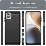 Per Motorola Moto G32 Custodia per telefono TPU in fibra di carbonio con trama spazzolata, For Motorola Moto G32
