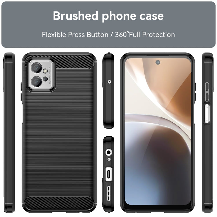 Per Motorola Moto G32 Custodia per telefono TPU in fibra di carbonio con trama spazzolata, For Motorola Moto G32