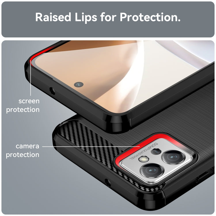 Per Motorola Moto G32 Custodia per telefono TPU in fibra di carbonio con trama spazzolata, For Motorola Moto G32