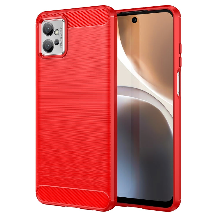 Per Motorola Moto G32 Custodia per telefono TPU in fibra di carbonio con trama spazzolata, For Motorola Moto G32