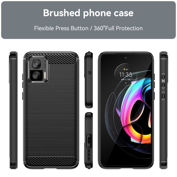 Per Motorola Moto Edge 30 Lite Custodia per cellulare TPU in fibra di carbonio con trama spazzolata, For Motorola Moto Edge 30 Lite