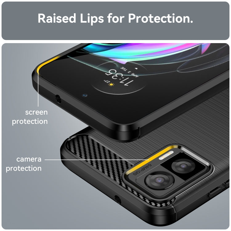 Per Motorola Moto Edge 30 Lite Custodia per cellulare TPU in fibra di carbonio con trama spazzolata, For Motorola Moto Edge 30 Lite