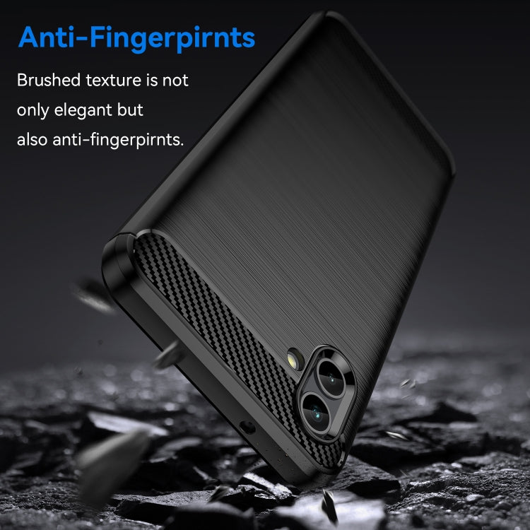 Per Samsung Galaxy A04 Custodia per cellulare TPU in fibra di carbonio con trama spazzolata, For Samsung Galaxy A04