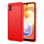 Per Samsung Galaxy A04 Custodia per cellulare TPU in fibra di carbonio con trama spazzolata, For Samsung Galaxy A04