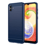 Per Samsung Galaxy A04 Custodia per cellulare TPU in fibra di carbonio con trama spazzolata, For Samsung Galaxy A04