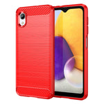 Per Samsung Galaxy A22e Custodia per telefono TPU in fibra di carbonio con trama spazzolata, For Samsung Galaxy A22e