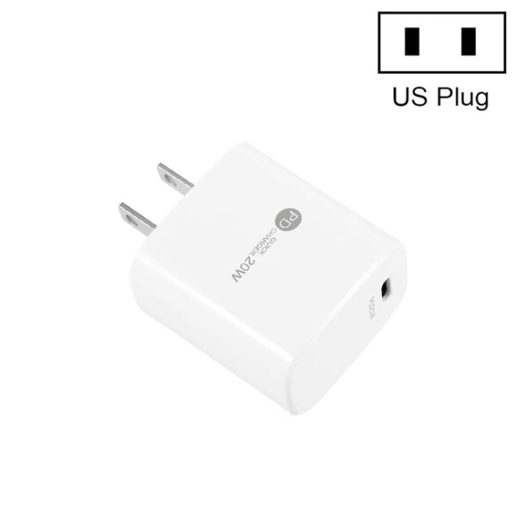 PD11 Mini caricatore rapido USB-C / Type-C 20W a porta singola PD3.0 per serie iPhone / iPad, spina americana, US Plug