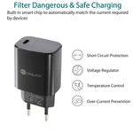 PD11 Singolo caricabatterie rapido PD3.0 USB-C / Type-C da 20 W con cavo dati da 1 m da Type-C a 8 pin, spina EU, EU Plug + Type-C to 8 Pin Cable