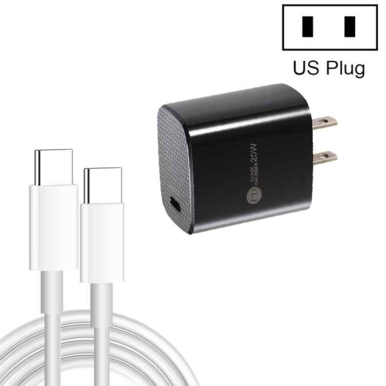 Caricabatterie rapido PD3.0 USB-C 20W con cavo Type-C 1m