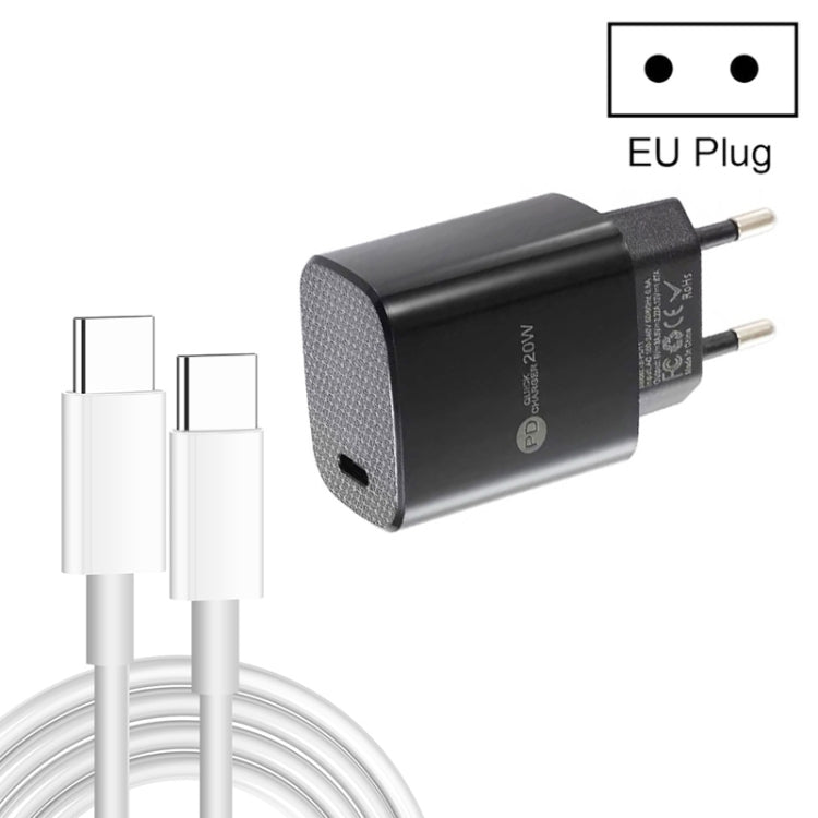 Caricabatterie rapido USB-C PD3.0 20W con cavo Type-C 1m
