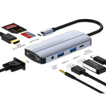 Adattatore docking station USB-C 8 in 1 con HDMI 4K e VGA