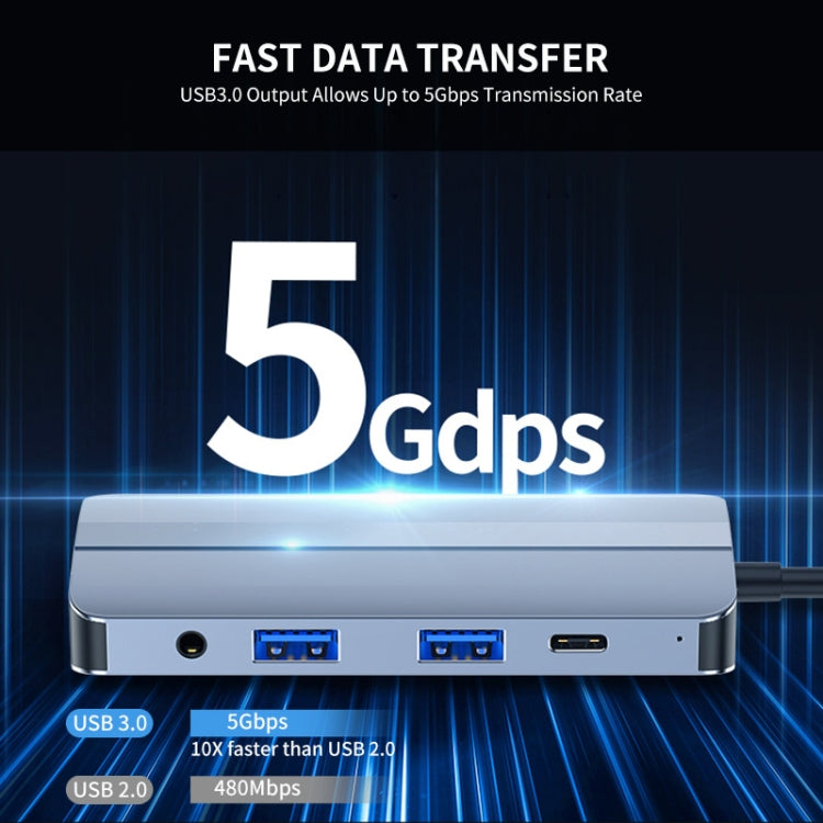 Adattatore docking station USB-C 8 in 1 con HDMI 4K e VGA