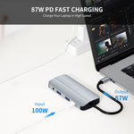 Adattatore docking station USB-C 8 in 1 con HDMI 4K e VGA