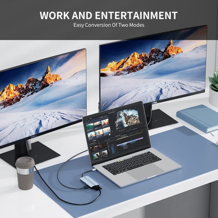 Adattatore docking station USB-C 8 in 1 con HDMI 4K e VGA