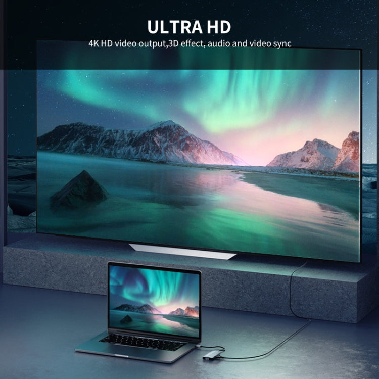 Adattatore docking station hub USB-C 8 in 1 con HDMI 4K
