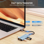 Adattatore docking station hub USB-C 8 in 1 con HDMI 4K