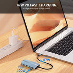 Adattatore docking station hub USB-C 8 in 1 con HDMI 4K