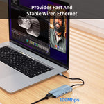 Adattatore docking station hub USB-C 8 in 1 con HDMI 4K