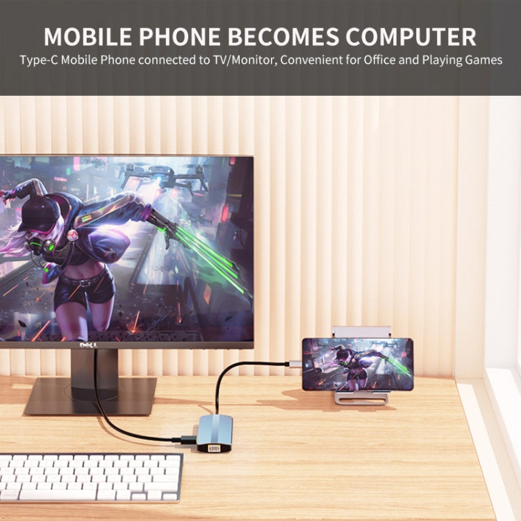 Adattatore docking station hub USB-C 8 in 1 con HDMI 4K
