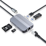 Hub USB-C 5 in 1 con Ethernet RJ45 e lettore schede SD/TF