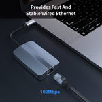 Hub USB-C 5 in 1 con Ethernet RJ45 e lettore schede SD/TF