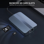 Hub USB-C 5 in 1 con Ethernet RJ45 e lettore schede SD/TF