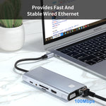 Hub USB-C 11 in 1 con HDMI 4K, VGA, RJ45 e ricarica PD