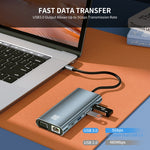 Hub USB-C 10 in 1 con HDMI 4K, VGA, RJ45 e lettore SD/TF