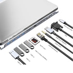 JUNSUNMAY Lettore di schede SD/TF adattatore docking station hub USB C multifunzionale 11 in 1, JSM-HUB021