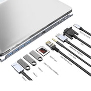 JUNSUNMAY Lettore di schede SD/TF adattatore docking station hub USB C multifunzionale 11 in 1, JSM-HUB021