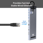 JUNSUNMAY Lettore di schede SD/TF adattatore docking station hub USB C multifunzionale 11 in 1, JSM-HUB021