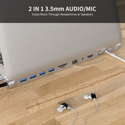 JUNSUNMAY Lettore di schede SD/TF adattatore docking station hub USB C multifunzionale 11 in 1, JSM-HUB021