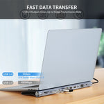 JUNSUNMAY Lettore di schede SD/TF adattatore docking station hub USB C multifunzionale 12 in 1, JSM-HUB022