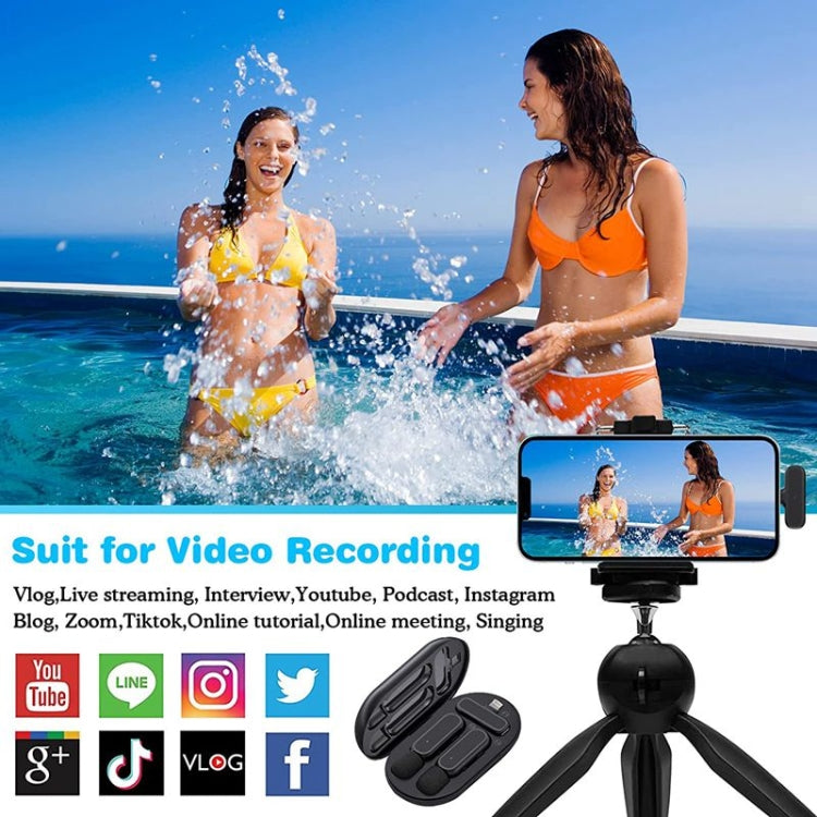 Microfono lavalier wireless doppio con custodia ricarica
