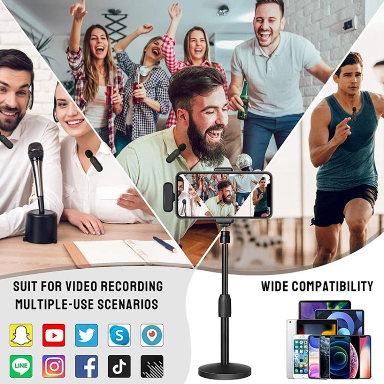 Microfono lavalier wireless doppio con custodia ricarica