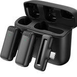 Microfono lavalier wireless con custodia di ricarica