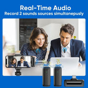 Microfono lavalier wireless con custodia di ricarica
