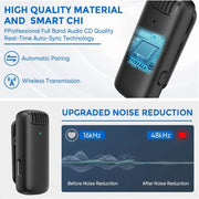 Microfono lavalier wireless con custodia di ricarica