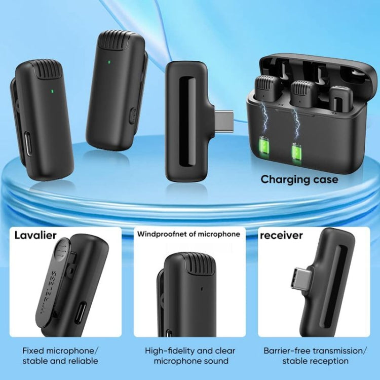 Microfono lavalier wireless con custodia di ricarica