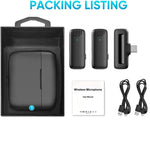 Microfono lavalier wireless con custodia di ricarica