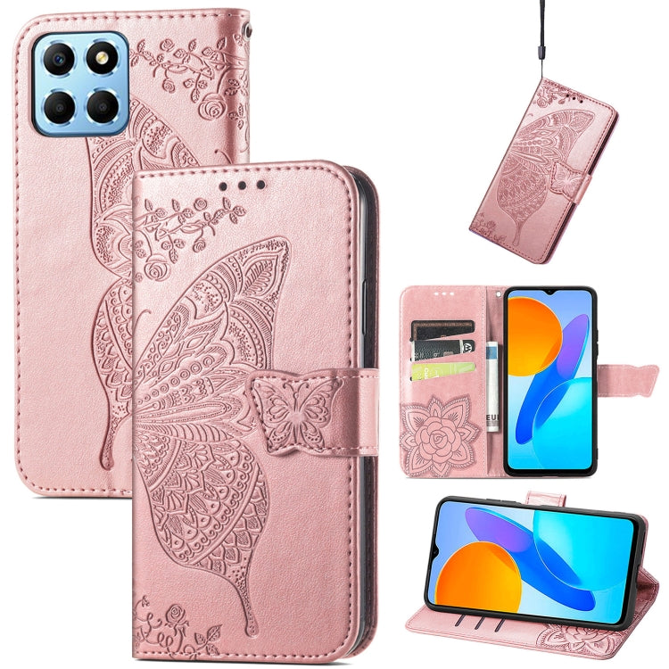 Custodia per telefono in pelle goffrata farfalla amore fiore, For Honor X8 5G, For Infinix Note 11, For Xiaomi Poco M5