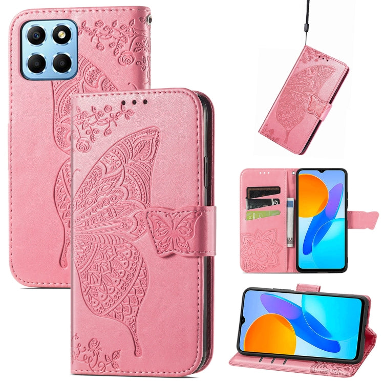 Custodia per telefono in pelle goffrata farfalla amore fiore, For Honor X8 5G, For Infinix Note 11, For Xiaomi Poco M5