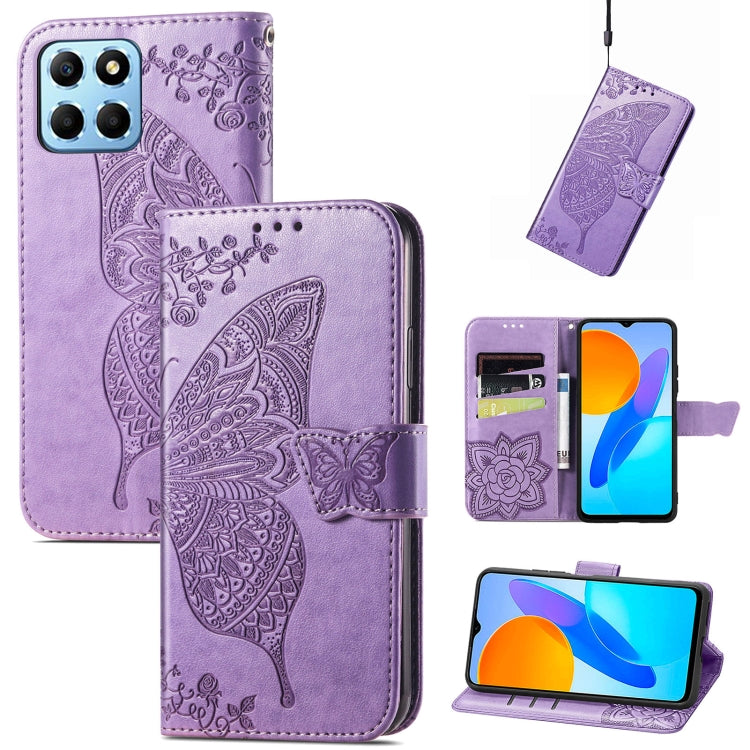 Custodia per telefono in pelle goffrata farfalla amore fiore, For Honor X8 5G, For Infinix Note 11, For Xiaomi Poco M5