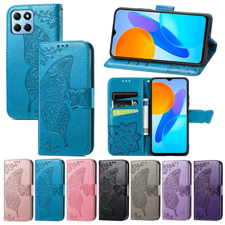 Custodia per telefono in pelle goffrata farfalla amore fiore, For Honor X8 5G, For Infinix Note 11, For Xiaomi Poco M5