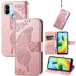 Custodia per telefono in pelle goffrata farfalla amore fiore, For Xiaomi Redmi A1+, For UMIDIGI A13S, For vivo T2X 5G