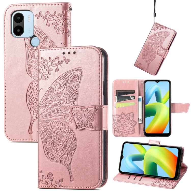 Custodia per telefono in pelle goffrata farfalla amore fiore, For Xiaomi Redmi A1+, For UMIDIGI A13S, For vivo T2X 5G